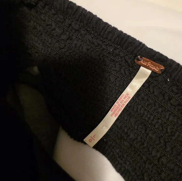 Free People Cross Of Sunshine Dress Black Linen Size L - Picture 8 of 8